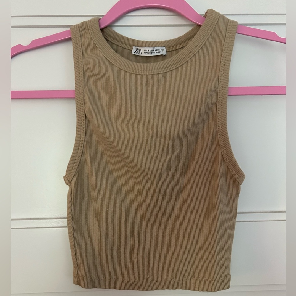 Zara, Crop Rib Halter Top